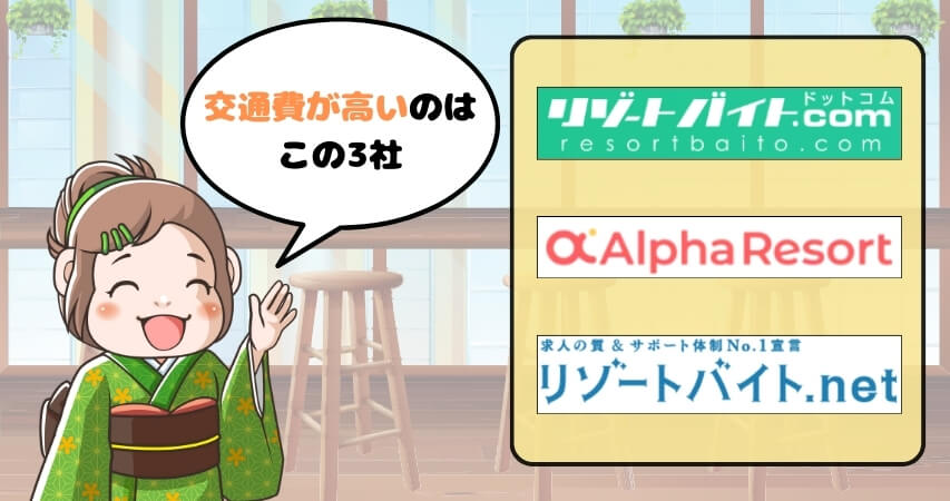 リゾートバイト おすすめ 派遣会社 交通費が高い