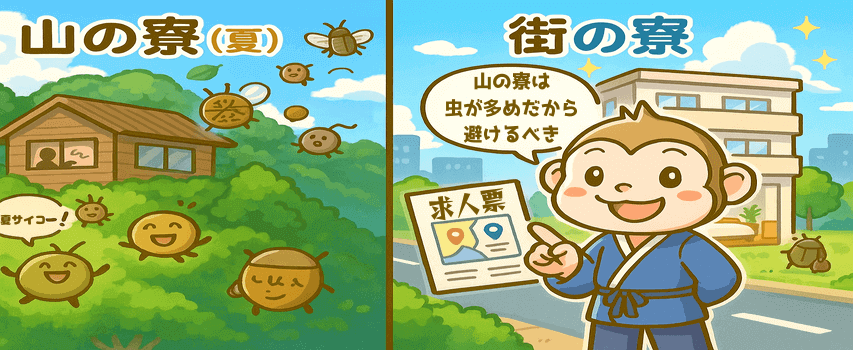 綺麗な寮に行く条件 寮のある場所