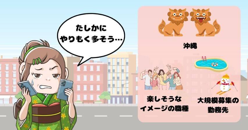 リゾートバイト やりもく 勤務先 特徴