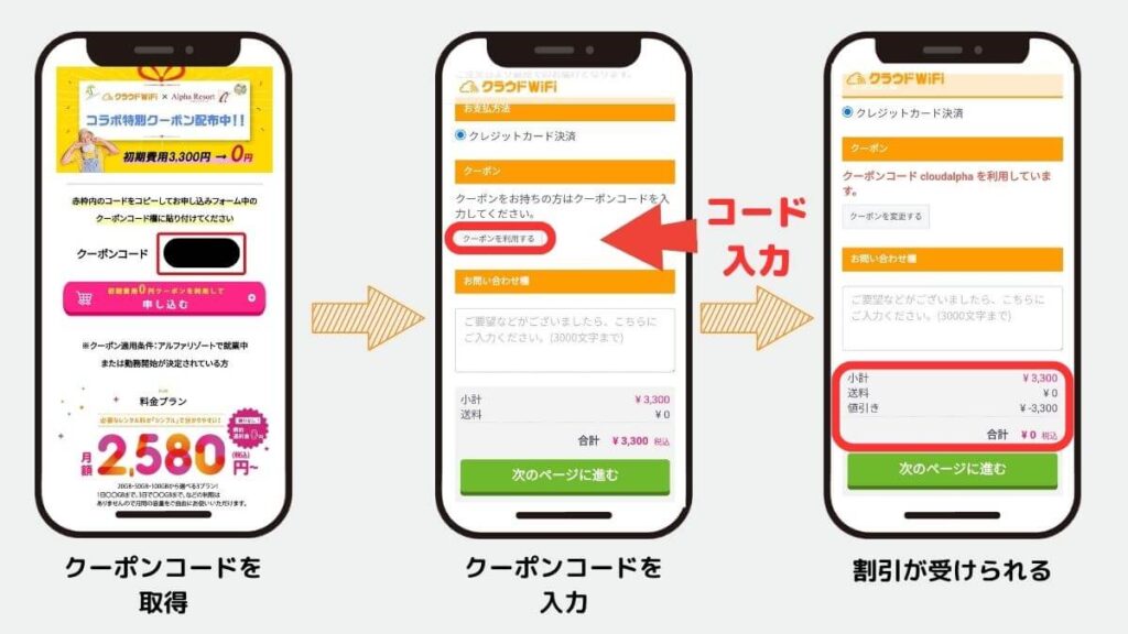 アルファリゾート クラウドWiFi クーポンコード