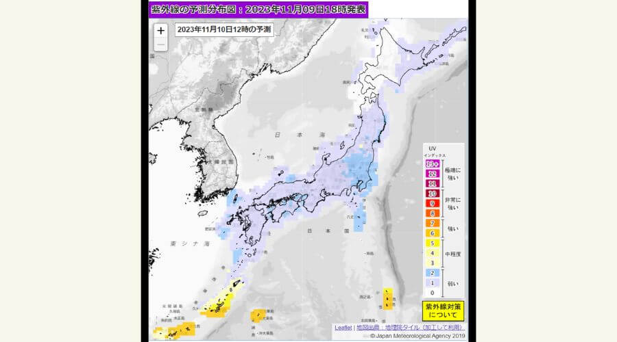 紫外線 予測図 沖縄