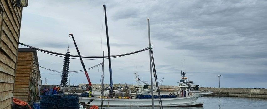 ホタテ漁業　繁忙期　クレーン　ホタテ