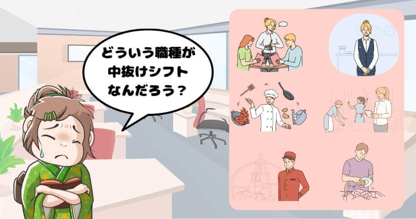 リゾートバイト 中抜けシフト 職種