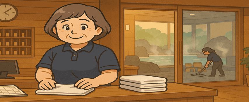 シニア 温泉受付