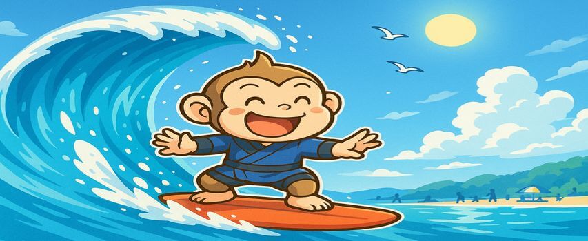 サーフィンを楽しむ