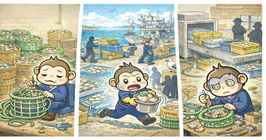 リゾートバイト ホタテ漁業 仕事内容