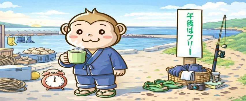 ホタテ漁業 午後はフリー時間