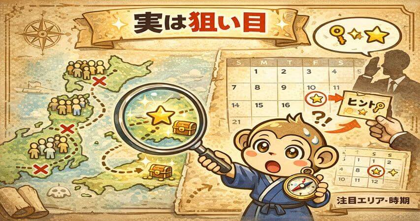 注目エリア　時期　リゾートバイト