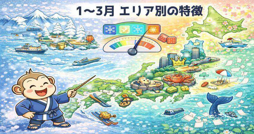 1月　2月　3月　エリア別の特徴