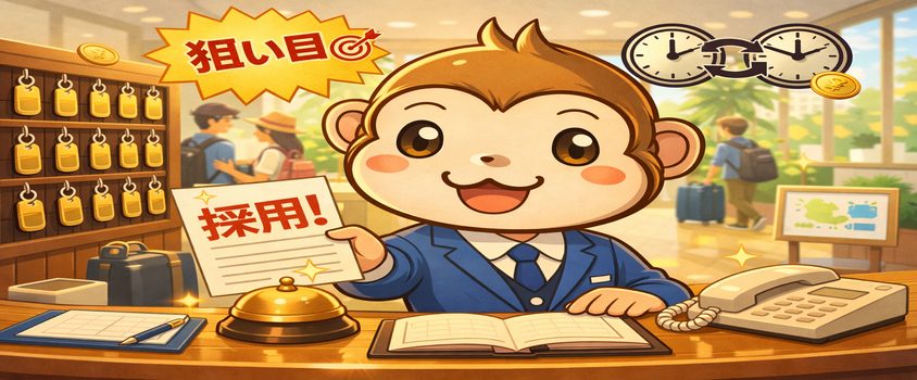 リゾートバイト　フロント　通し勤務　春　おすすめ　４月　５月　６月