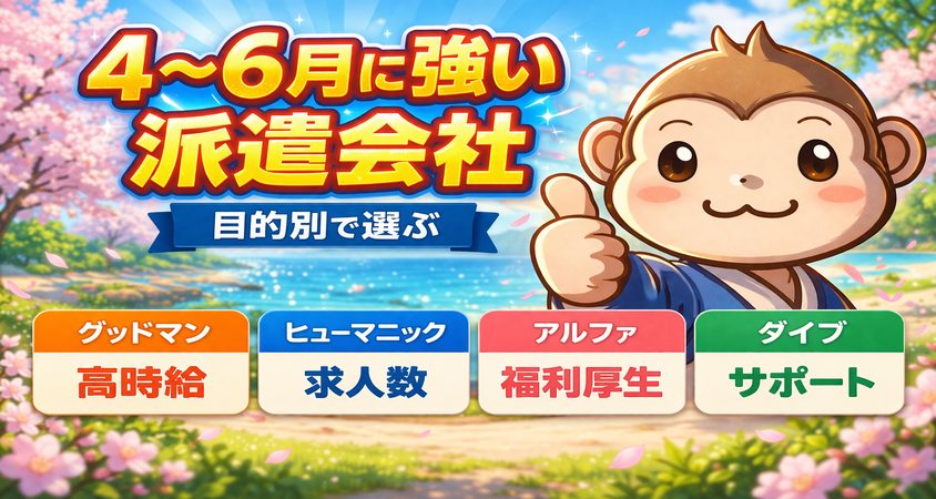 目的別に選ぶ！4〜6月期に強い派遣会社 リゾートバイト