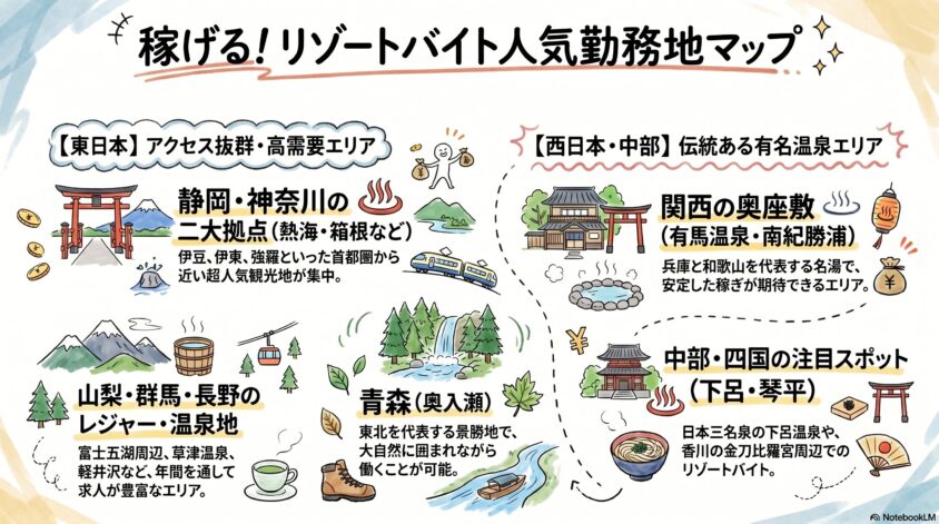 月30万円以上　稼げる勤務地　リゾートバイト