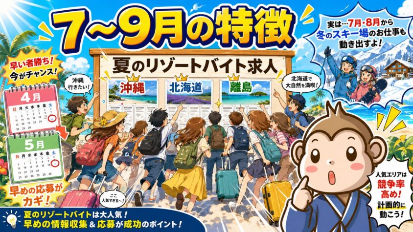 リゾートバイト 7月 8月 9月 特徴