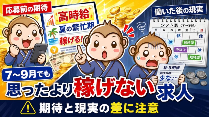 リゾートバイト 稼げない求人の特徴 7月 8月 9月