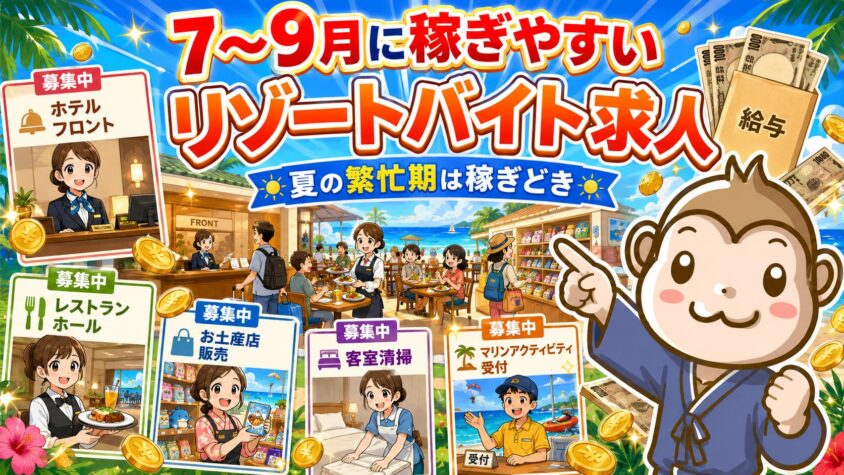 リゾートバイト 7月 8月 9月 稼げる 求人