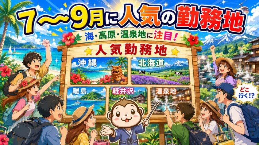 リゾートバイト 7月 8月 9月 人気の勤務地