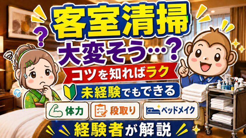 客室清掃　きつい　リゾートバイト　仕事内容