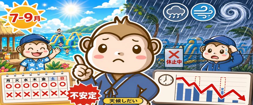 リゾートバイト 稼げない求人の特徴 天候に左右される職種は稼働が不安定になりやすい