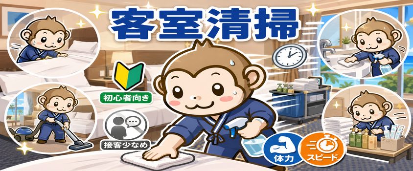 リゾートバイト 夏 初心者 職種 客室清掃