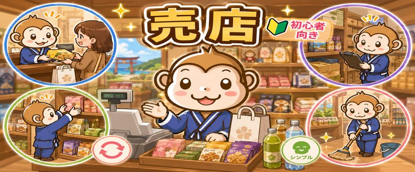 リゾートバイト 夏 初心者 職種 売店