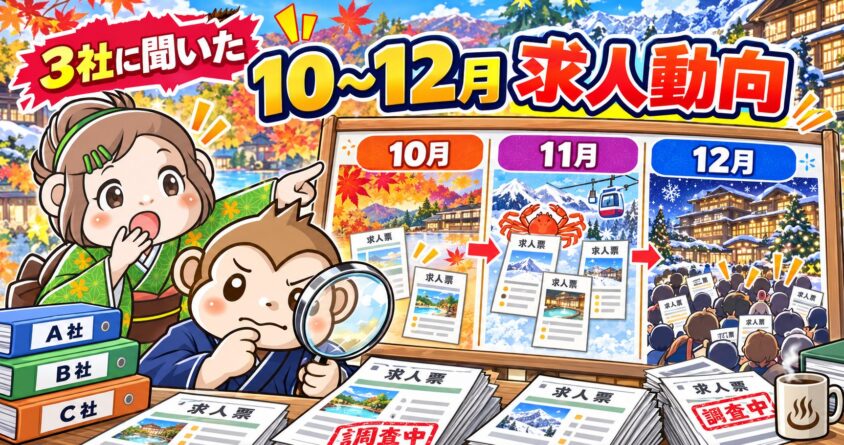 リゾートバイト　10月　11月　12月　求人動向