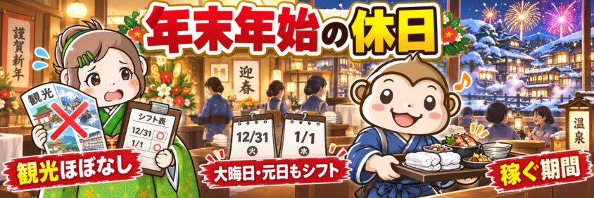 年末年始のリゾートバイトの休日事情