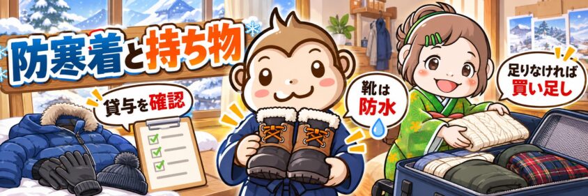 冬のリゾートバイトの防寒着と持ち物