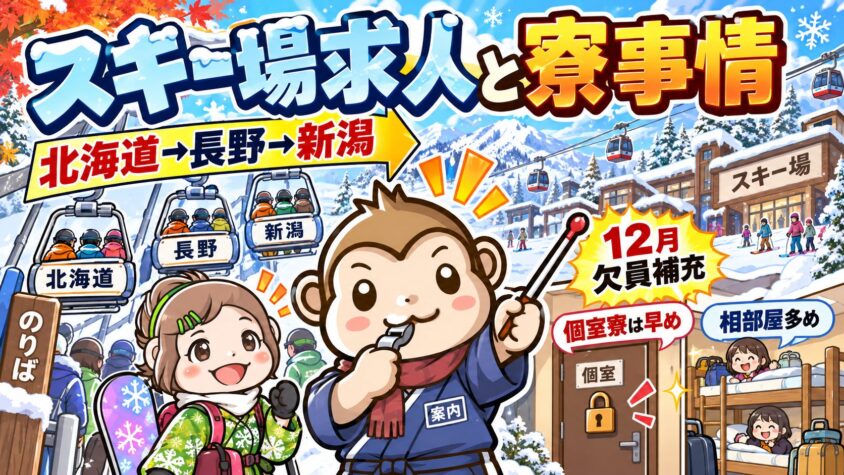 10〜12月のスキー場求人と寮事情