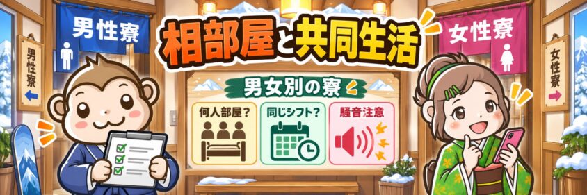 冬のリゾートバイトの相部屋と共同生活